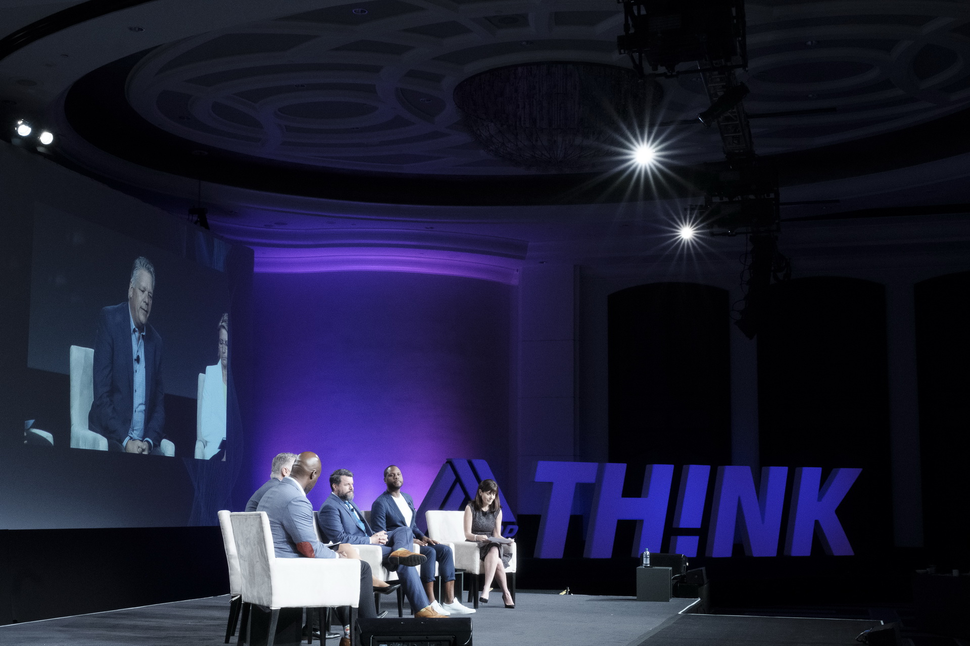 speaker panel speakers on stage business corporate conference seminar